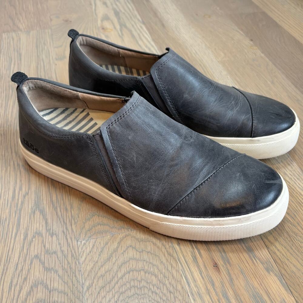 Taos Twin Gore Lux Leather Comfort Sneakers Slip On Steel Gray Womens 10 - Picture 6 of 11